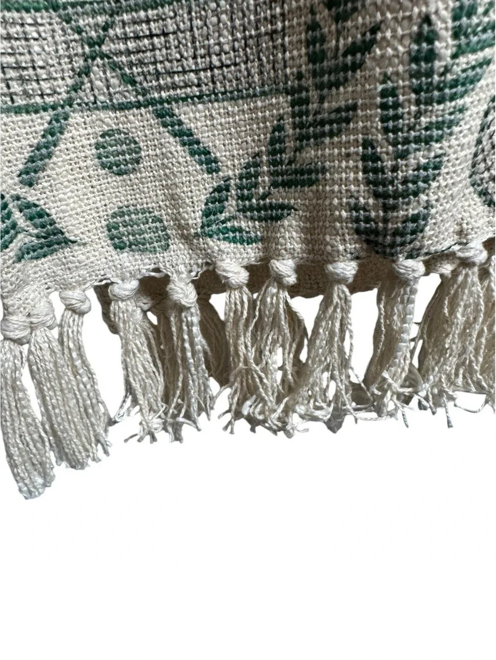 Tennis Racket Boxwood Woven Cream And Green Afghan Blanket 50x60in Boy Decor